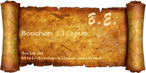 Boschan Elizeus névjegykártya